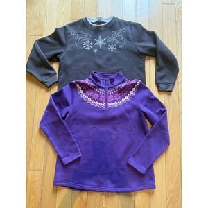 Blair Lot Of‎ 2 Women's SMALL Snowflake Winter Holiday Sweatshirts Tops Sweaters